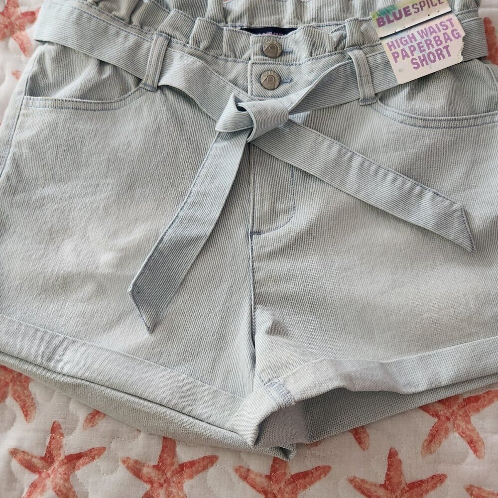 BlueSpice high waist paperbag shorts